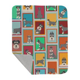 Lots of Schnauzer Quilted Blanket 50x60 Artwork Pattern Quilted Throw Blanket for Bed, Couch, Sofa, Soft and Lightweight