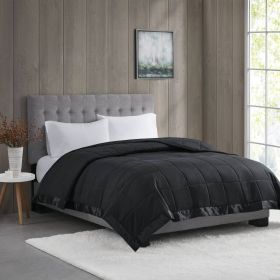 Lightweight Down Alternative Blanket with Satin Trim